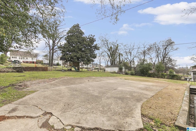 view of patio / terrace featuring a playground