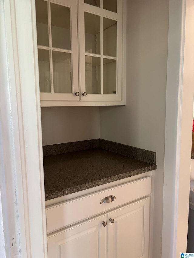 bar with white cabinets