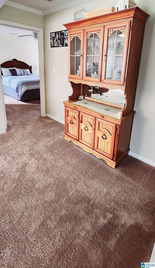 interior space featuring crown molding