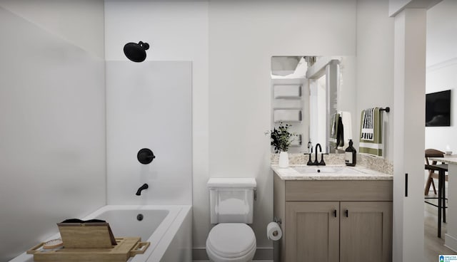 5626 Old Acton Rd, Margaret, AL 35004 - full bathroom with vanity, toilet, and shower / washtub combination