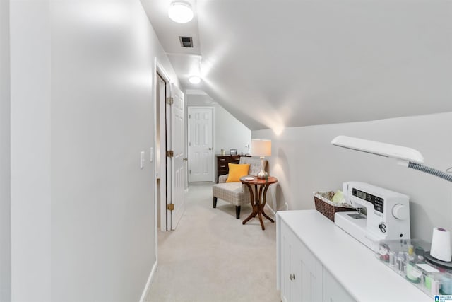 interior space featuring lofted ceiling