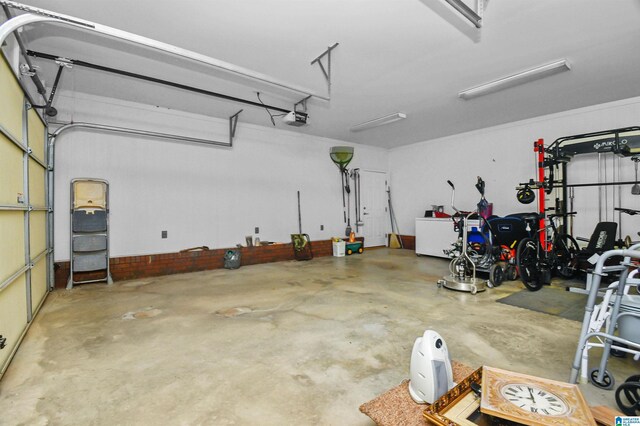 garage featuring a garage door opener