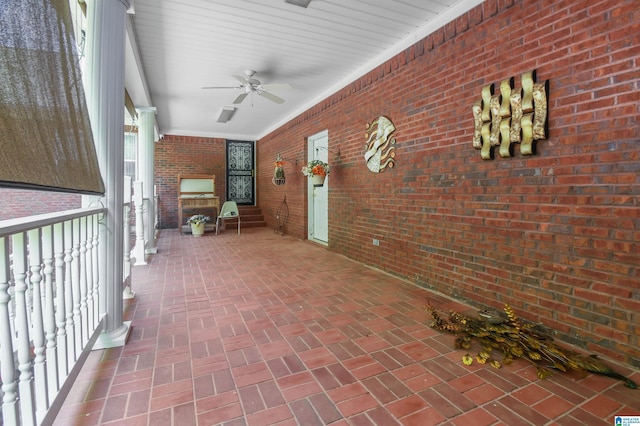 view of patio / terrace featuring ceiling fan