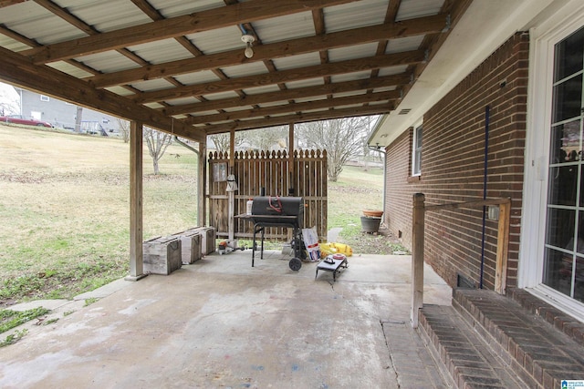 view of patio featuring area for grilling