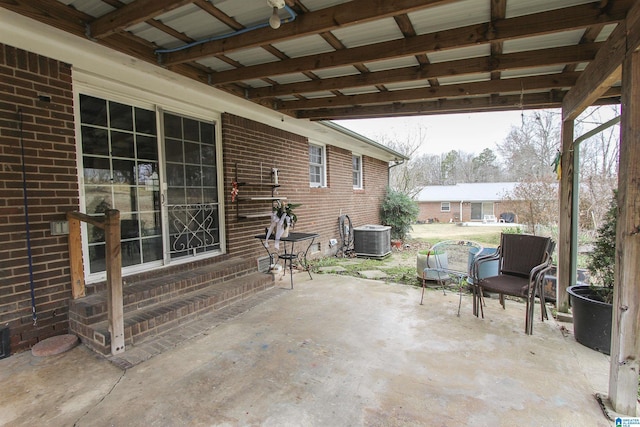 view of patio featuring central air condition unit