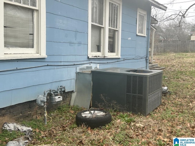 exterior details with central air condition unit