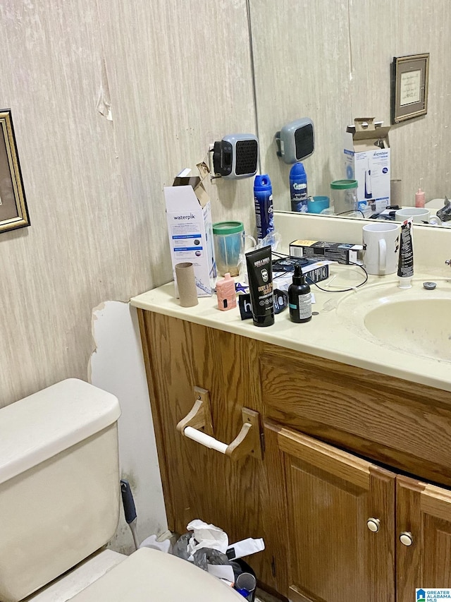 bathroom with vanity and toilet