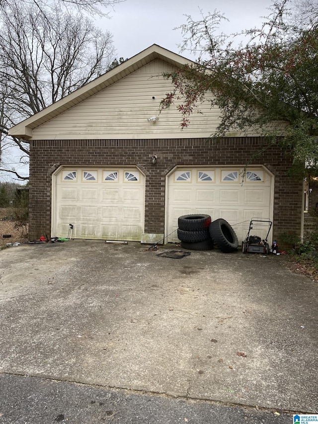 view of garage