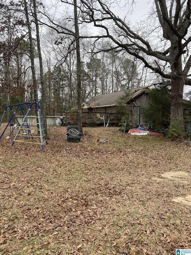 view of yard featuring a playground