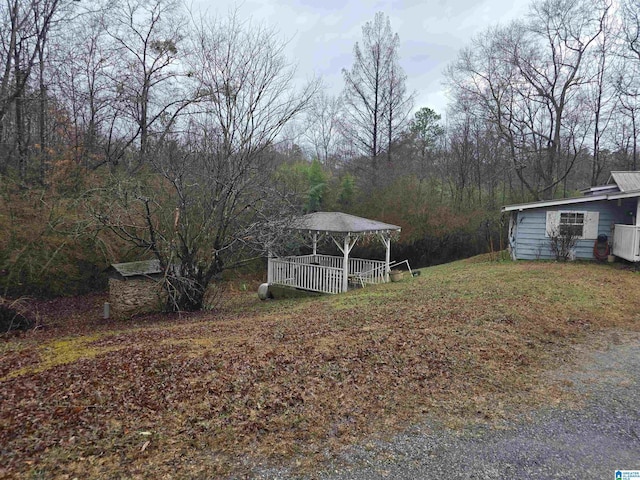 view of yard with a gazebo