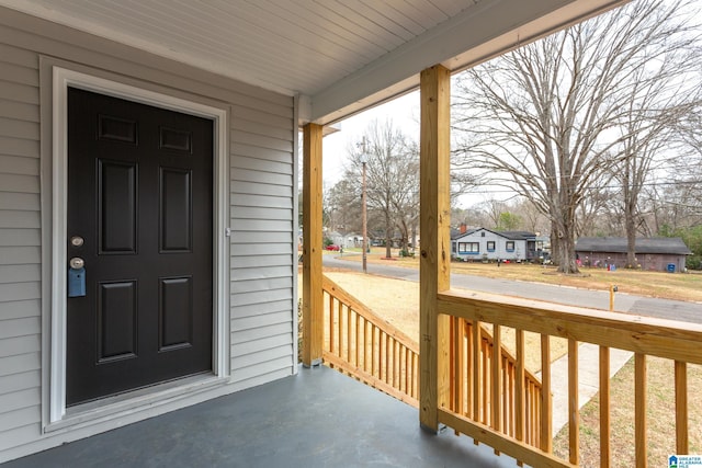 property entrance with a porch