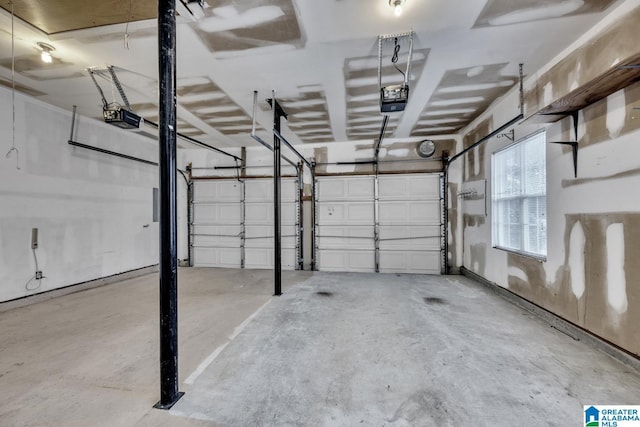 garage featuring a garage door opener