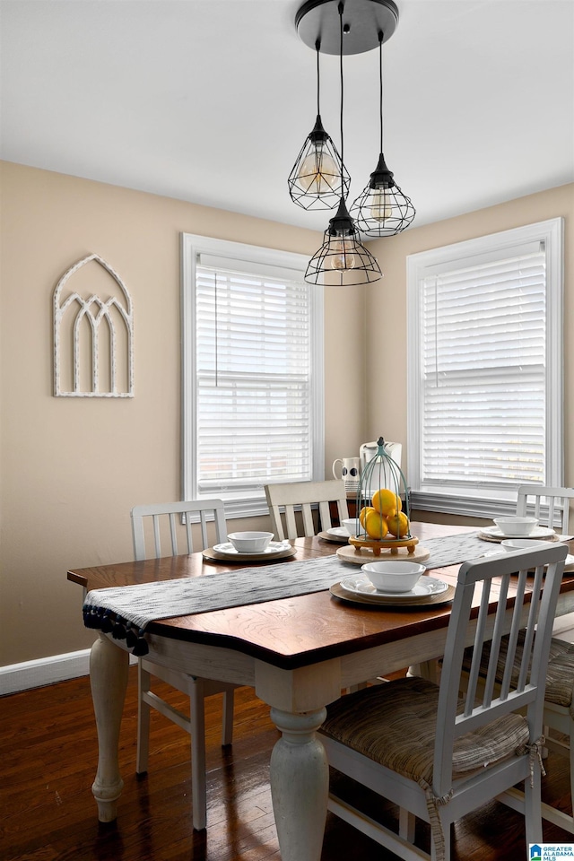 dining room featuring dark wood-type flooring