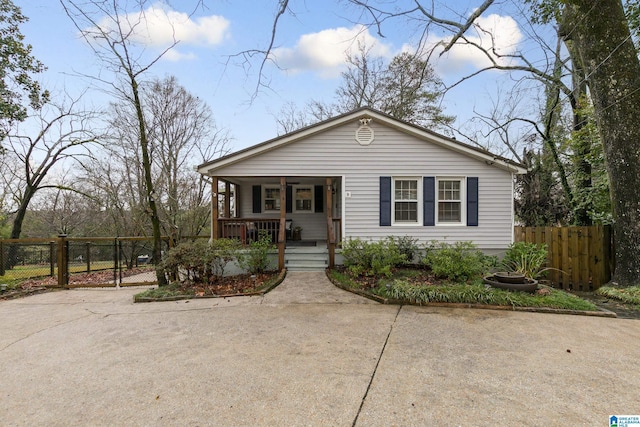 view of front of property with a porch