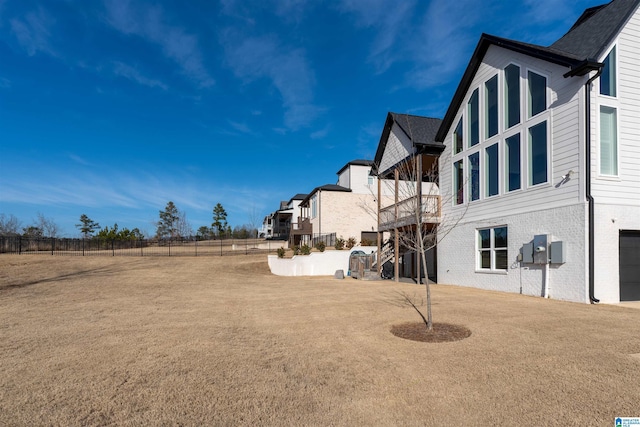 view of yard featuring fence