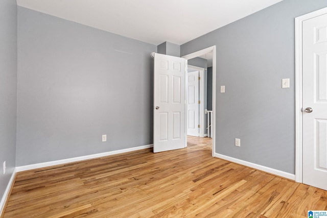 unfurnished bedroom featuring light hardwood / wood-style flooring