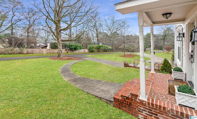 view of yard featuring fence