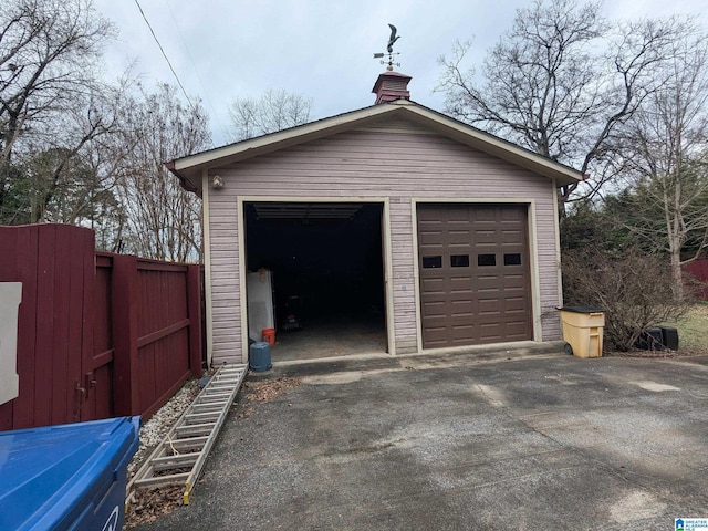 view of garage