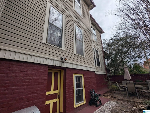 view of home's exterior featuring a patio area