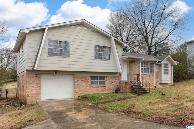 split level home featuring a garage