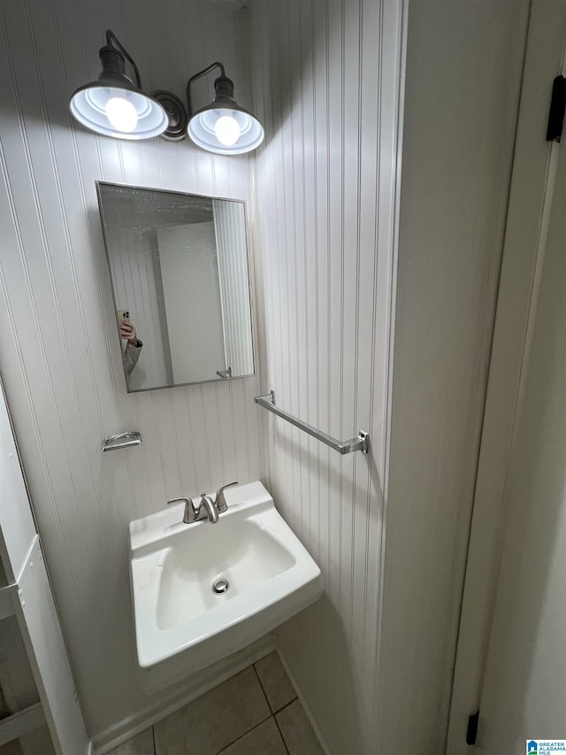 bathroom featuring tile patterned floors and sink