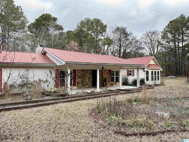 ranch-style house with a patio