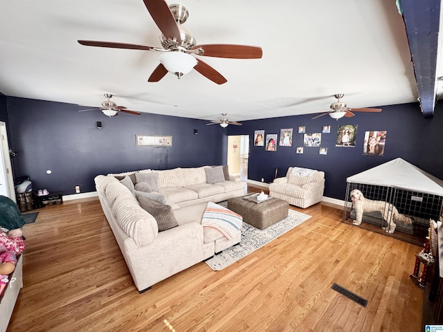 living room featuring hardwood / wood-style flooring