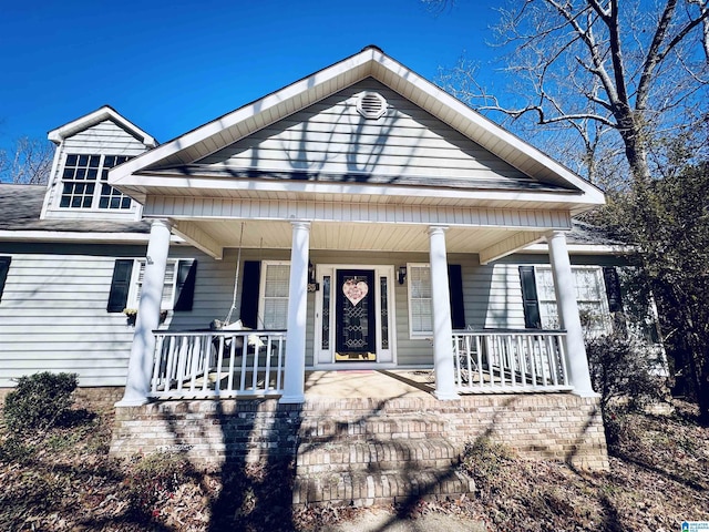 view of front of property with a porch