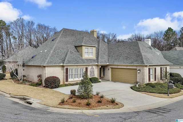 view of front of house with a garage