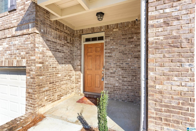 entrance to property with a garage