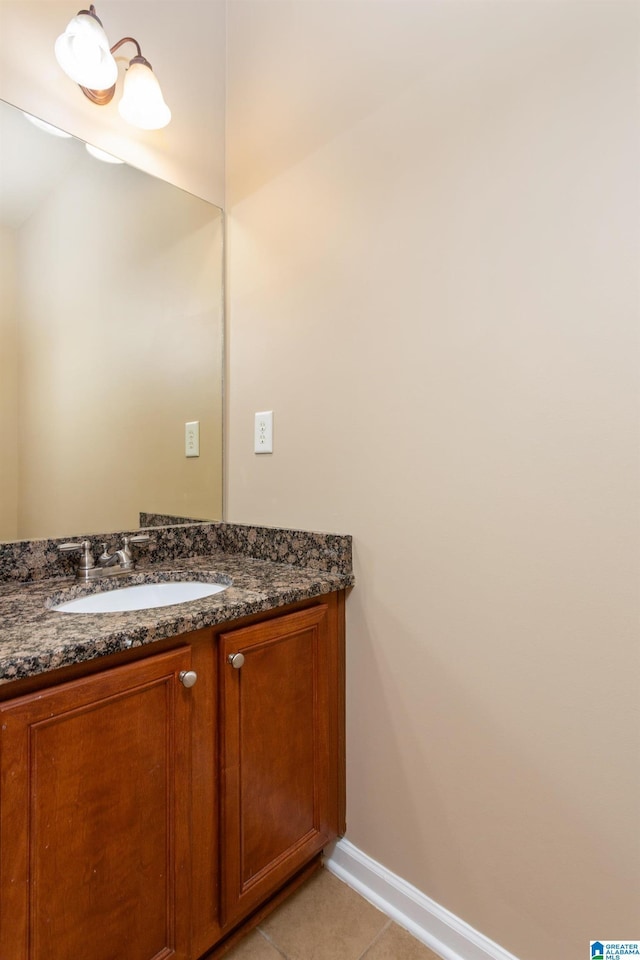 bathroom featuring vanity and tile patterned flooring