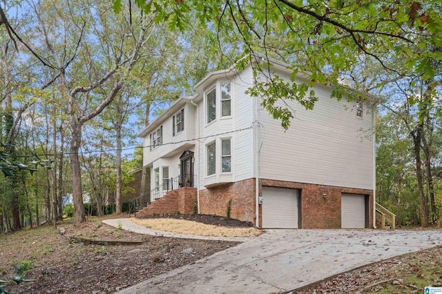 view of front of house with a garage