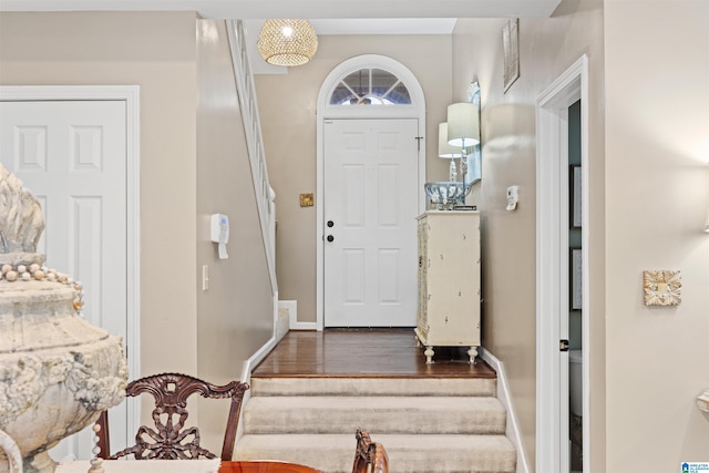 entrance foyer with hardwood / wood-style flooring