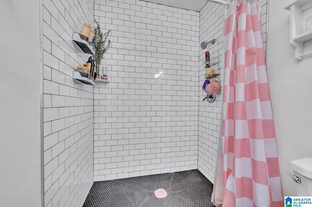 bathroom featuring a shower stall