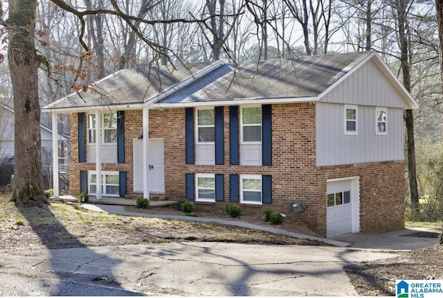 bi-level home with a garage