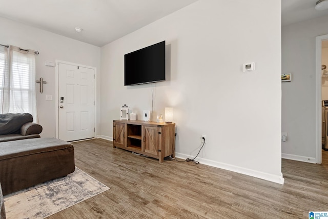 living room featuring hardwood / wood-style flooring