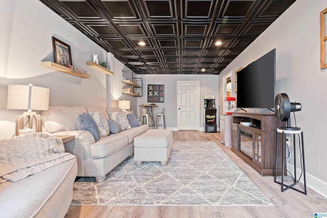 living room featuring hardwood / wood-style floors