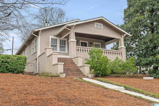 view of front of home with covered porch