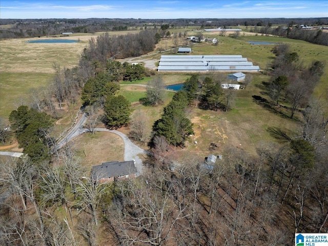 bird's eye view featuring a rural view