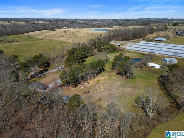 bird's eye view featuring a rural view