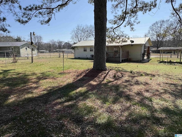 view of yard featuring a deck