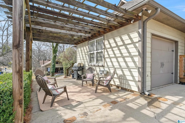 view of patio / terrace featuring a grill