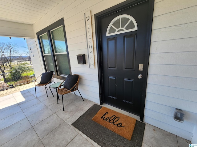 property entrance with a porch