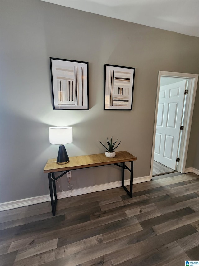 details featuring baseboards and wood finished floors