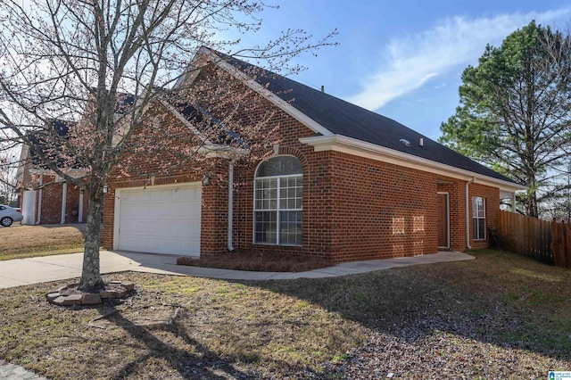 view of property exterior with a garage