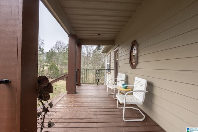 deck with a porch