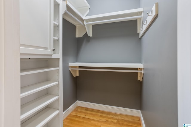 spacious closet featuring light wood-style floors