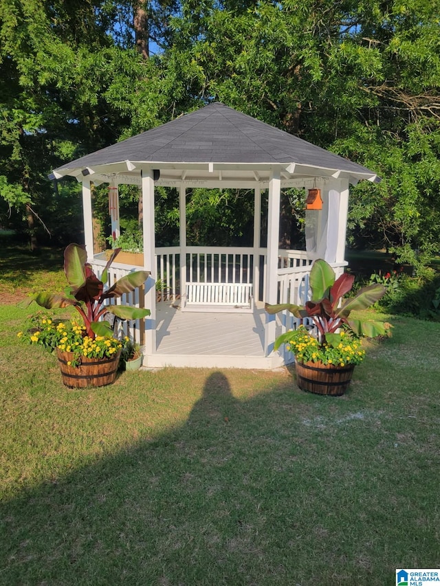 exterior space with a gazebo