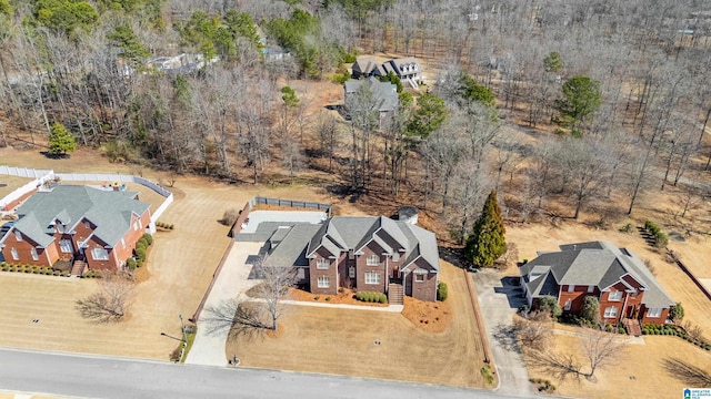 aerial view with a residential view