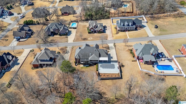 aerial view with a residential view